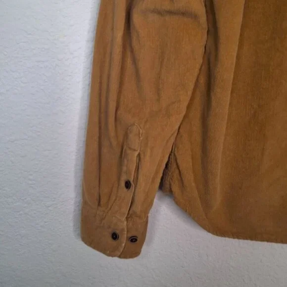 Reverb Mens Corduroy Shirt Sz XL Button Down Western Cowboy 70s Rodeo Camel - Picture 6 of 11